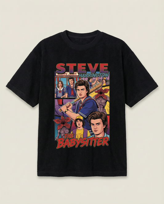 STEVE HARRINGTON: THE BABYSITTER TERRY OVERSIZED TEE